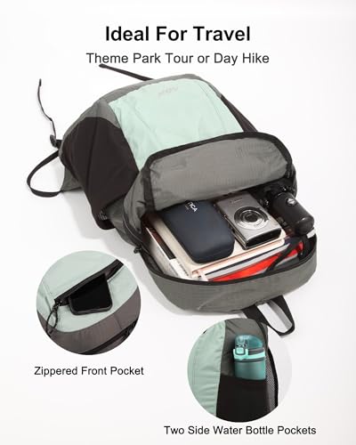 GOX Foldable 20l Backpack For Travel Lightweight Hiking Packable Daypack for Men Travel Camping Outdoor Bag Women (Jade) - color: Jade