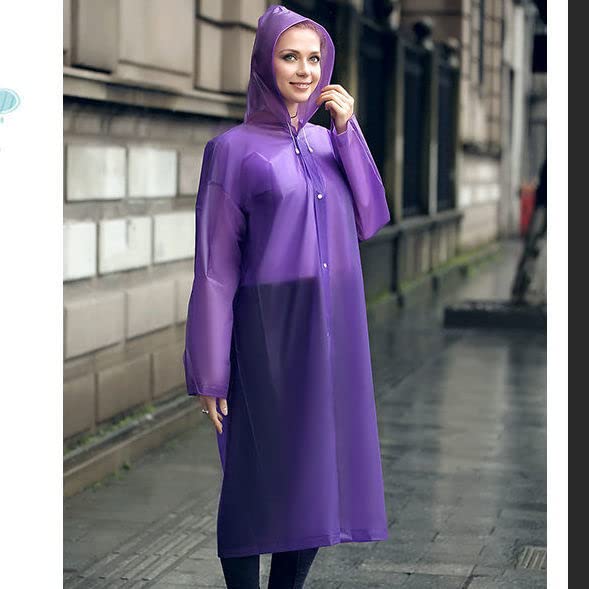 Rain Ponchos for Adults Reusable, 2-5 Pack Raincoat for Women Men, Waterproof Rain Coat Gear with Hood Drawstring - color: Purple X5