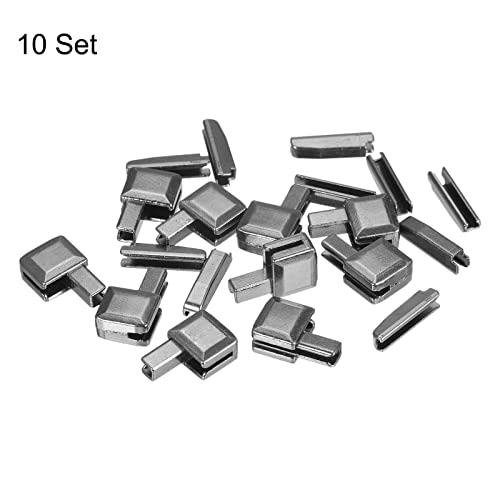 uxcell 10Sets Zipper Repair Kits, #10 Retainers Box & Insertion Pins, Metal Latch Sliders for Bags Coats Open-end Zippers Replacing, Metallic Black - color: Metallic Black, size: #10