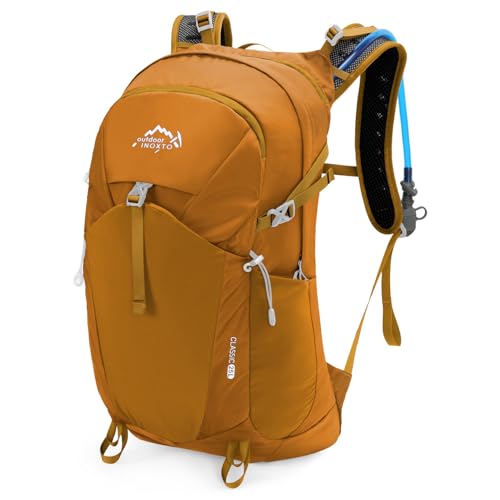 IX INOXTO Hiking Hydration Backpack with 2L/3L Water Bladder for Women and Men18L/25L Water Backpack for Hiking, Cycling, Climbing, Camping - style: Turmeric-3L Water Bladder