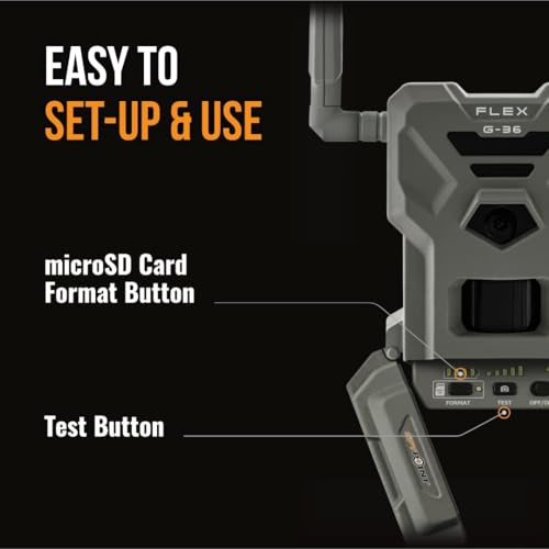 SPYPOINT Flex G-36 Cellular Trail Camera, 36MP Photos and 1080p Videos w/Sound, GPS Enabled, Dual-Sim LTE Connectivity, 100' Flash & Detection Range - size: Pack of 1, style: FLEX-G36