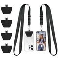 Doormoon Phone Lanyard, Universal Adjustable Neck Strap for Phone Case Keys ID Badges Cell Phone Lanyard Compatible with iPhone, Samsung, Most Smartphones, 2 Pack, Black Black - color: Black