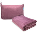 Bliss Faille Travel Pillow & Blanket Set, 2-in-1, Compact - color: Mauve