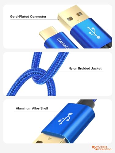 Short USB C to USB A 6inch,USB A to Type C Cord for iPhone/Laptop/Carplay | Anti Tear Braided, 0.5ft~10ft, 3A Fast Charging, 480Mbps, 56Kohm Pull-up Resistor,for Powerbank Cellphone Android Auto - color: Blue, size: 0.5FT