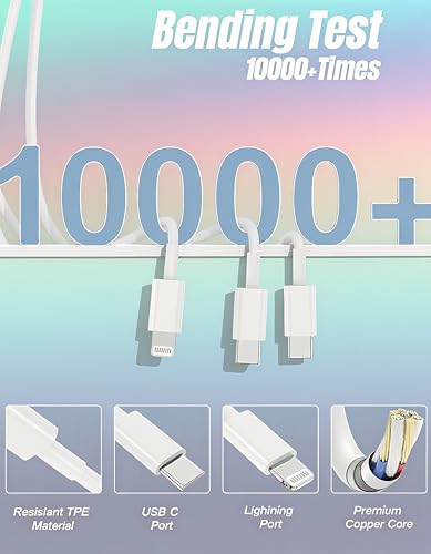 Multi Charging Cable USB C 6ft,3 in 1 Charging Cable and Lightning Cord Fast Charger for Multiple Devices,Triple Universal Charger with USBC to Multiple Connectors for iPhone 17 16 15 14 13 12-2Pcs - size: 2Pack-3in1