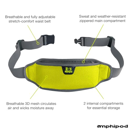 Amphipod AirFlow Lite Waistpack, Runner Storage Waist Fanny Pack - OS - color: Hi-Viz