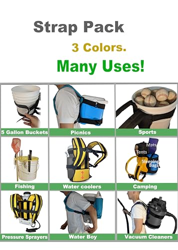 Backpack for 5 Gallon Buckets | Fishing, Picking Apples, Sports - color: Black