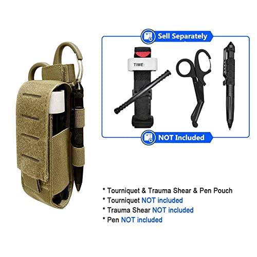 Upgrade Laser Cut 1000D Molle Torniquet Pouch, Tactical Medical Tourniquet Pouch Holster - color: Pouch Only-TAN