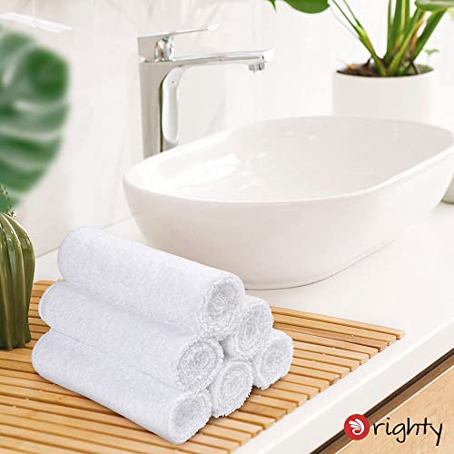 Orighty 6-Pack White Hand Towels - Quick Drying & Absorbent Microfiber Gym Towels 16x28 inches - Lightweight & Thin White Yoga Towel - Multi-Purpose Camping Towel for SPA, Hotel & Bathroom | Quick Drying & Absorbent, Lightweight & Thin White Yoga Towel -