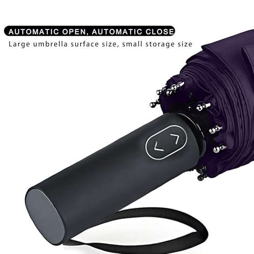 MRTLLOA Compact Golf Umbrella, 10 Ribs Vented Windproof Travel | 49/54/62 Inch Large Oversize, Double Canopy, Quick-Dry Fabric, Lightweight, Umbrellas for Rain - color: Purple, size: 62 Inch