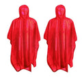 RAIN GUARD 10 Mil Vinyl Rain Poncho with Hood | Expanded 50" x 80" | Reusable Waterproof Protection | Adult Size | 2 Pack - color: Red