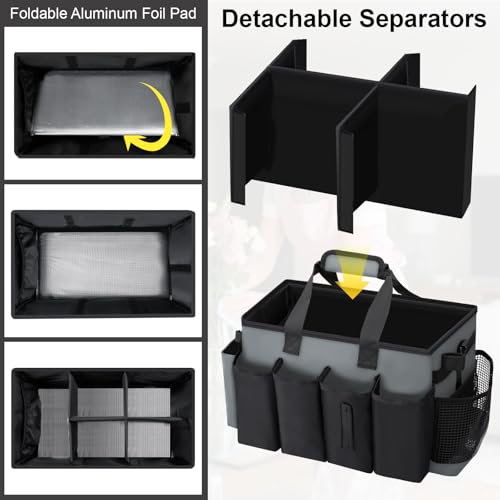 Wearable Large Cleaning Caddy Bag for Housekeepers (Black&Gray) - color: Black&Gray, size: Cleaning Bag