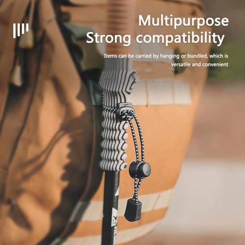Backpack Walking Pole Holder, Adjustable Hand Wrist Lanyard, Elastic String Fixing Buckle, Backpack Hiking Stick Holder with Elastic Rope - Outdoor Gear Accessories for Camping, Hiking, and Trekking