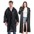 Rain Ponchos for Adults Reusable, 2-5 Pack Raincoat for Women Men, Waterproof Rain Coat Gear with Hood Drawstring - color: Black X2
