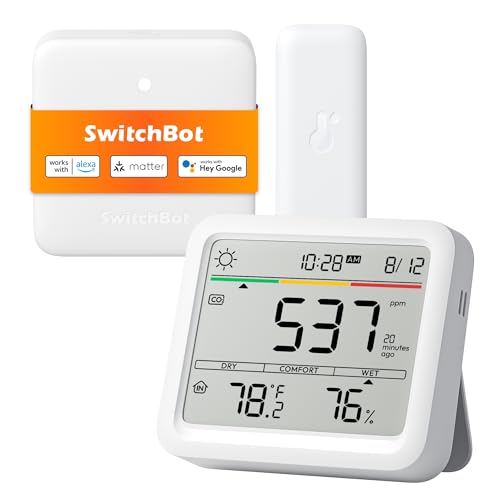 Bluetooth Hygrometer Thermometer, IP65 Indoor Outdoor Humidity Sensor with Remote App Control, Room Temperature Monitor with 394ft Bluetooth Range (Meter Pro CO2 + Outdoor Meter + Hub Mini) - size: Meter Pro CO2 + Outdoor Meter + Hub Mini