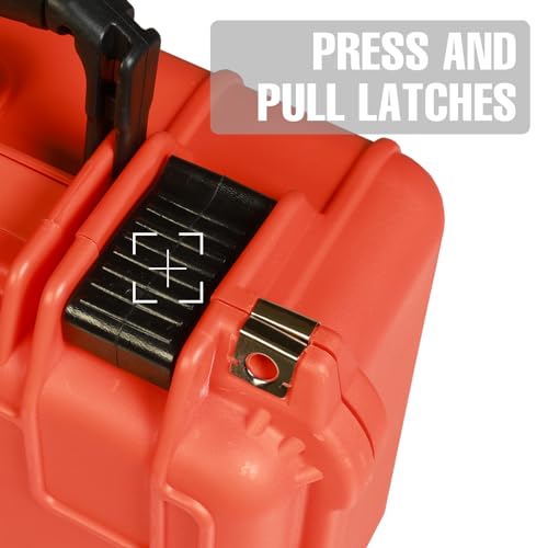 Jack Boss 14x 11.5x 6.5 Inch Hard Case, Portable Weather Waterproof Protective Camera Case with Customizable Foam, Fit Use of Drones, Camera, Equipments, Orange (Pack of 2) - color: ORANGE, size: 13.6x11.4x6 in (Pack of 2)