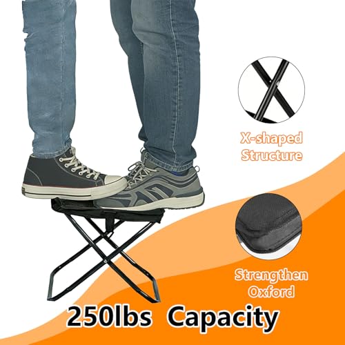 Camping Stool, Lightweight Foldable Portable Chair with 2 Pockets, Suitable for Hiking, Camping, and Queuing, It Can Hold Up to 250 Pounds (Khaki)