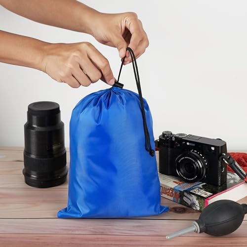 PALTERWEAR Drawstring Bag with Toggle - Nylon Cinch and Ditty Pouch Six-Pack (Blue, 8 x 11 Inch, Set of 6) - color: Blue, size: 8 x 11 Inch