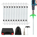 20Pack Screw in Tent Stakes 8” Metal Pegs for Ground, Drill in Camping Stake with Hex Head Driver, Spikes Puller, Protector in Carrying Bag & Box,for Xmars,Hiking,Glow in The Dark