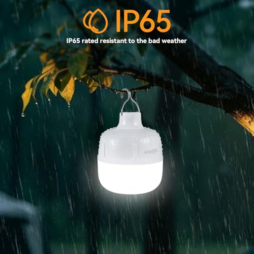 VAVOFO 20W LED Camping Lantern Rechargeable, 1200LM Camping Light , 3000mAh Portable Tent Light , IP65 Waterproof Flashlight Lanterns for Emergencies ,Power Outages,Hurricane (White) - color: White