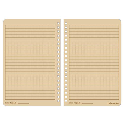 Rite in the Rain Weatherproof Side Spiral Notebook, 4.625" x 7", Brown Weatherproof Notepad, Universal Page Pattern (No. 473) | writing-pencils - color: Brown, size: 1 Pack, style: Universal