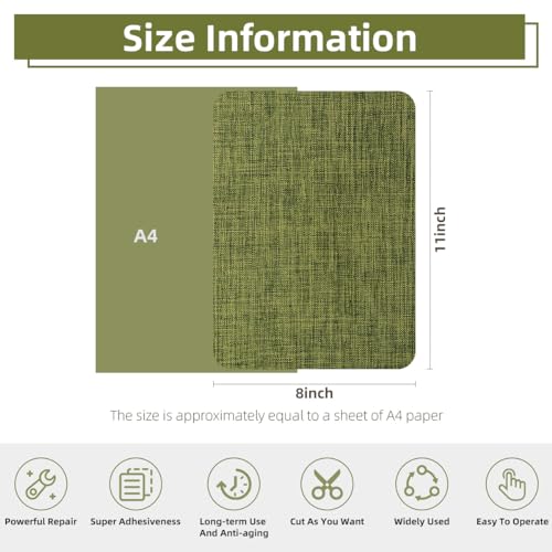2Pcs Self-Adhesive Linen Fabric Patches, Quick Repair for Sofas, Tents, Car Seats/8" x 11", Green - color: Green