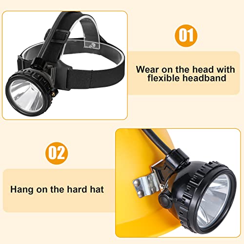 Superbright Rechargeable Mining Headlamp, Waterproof Explosion-Proof LED Safety Cap Lamp with Adjustable Headband for Coal Mining, Hunting, Fishing, Running, Camping, Hiking, Outdoor Activities - size: KL6M.Plus
