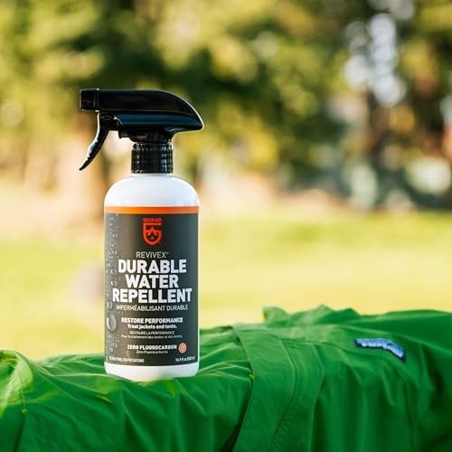 GEAR AID Revivex Durable Water Repellent (DWR) Spray for Waterproof Jackets, Rain Gear, Gore-TEX, Tents & Camping Gear – Restore Waterproofing & Breathability, Various Sizes - style: Dwr Spray, 10 Oz
