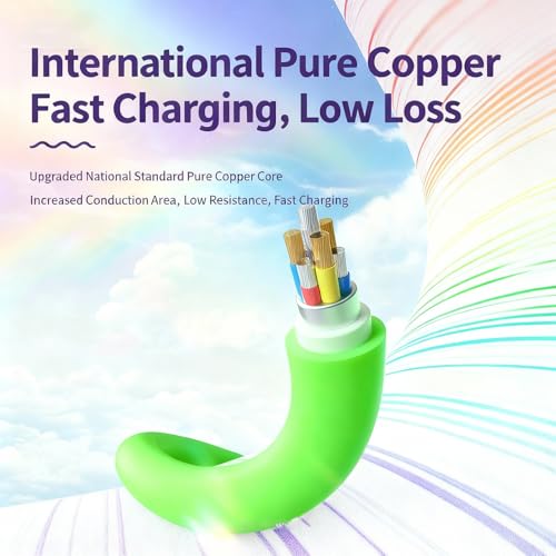 USB Cable PD Fast Charger(A to C Rubber Green) Mobile Phone Data Cable,Charging Cable, Supports Data Transfer,39-inch,Soft Liquid Silicone Material，Compatible with Almost All Type-C Devices. - color: USB A TO C Rubber Green