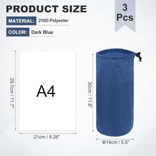 Drawstring Bag with Toggle Cinch Sack and Ditty Pouch Durable Ditty - color: Dark Blue, size: Medium