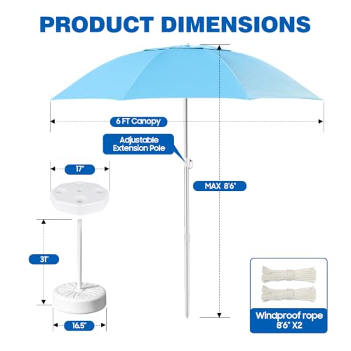 Boat Umbrella with Table, Portable Boat Shade with Sand Fill Base, UPF 50+ Pontoon Canopy for Fishing Boats, Ski Boats & Cruisers, Boat Seat Umbrella with 4 Cup Holders for Pool Deck Patio