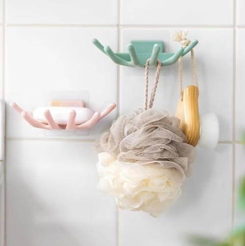 Creative Soap Holder for Shower - Wall Mounted Bathroom Soap Dish Organizer with Strong Adhesive Soap Tray for Kitchen Sink, Dish Soap Dispenser Holder,Gray - color: A-gray