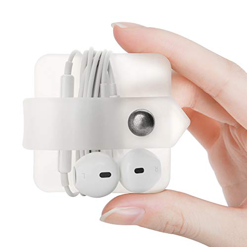 Silicone Earphone Organizer Earphone Wrap Winder Headphone Cord Organizer Wrap Winder Manager/Cable Winder(Transparent, 1 Piece) - color: Transparent