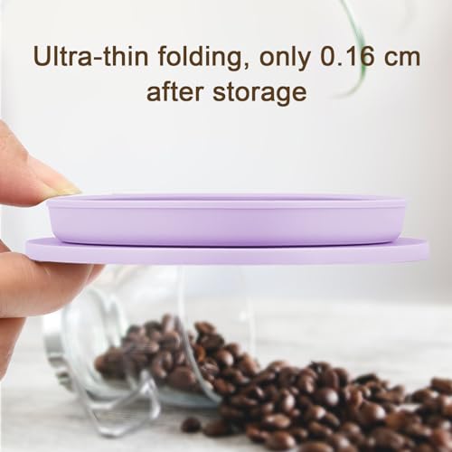 Collapsible Paperless Pour Over Coffee Maker with Stainless Steel Mesh Filter, Silicone Camping Coffee Maker Pour Over for 1~2 Cup, Reusable Collapsible Travel Pour Over Coffee Dripper (Purple) - color: Purple