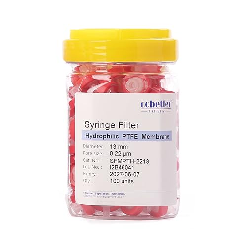 Syringe Filter Hydrophilic PTFE, 0.2μm 13mm, Non-sterile, PK of 100 - size: 0.22μm 13mm