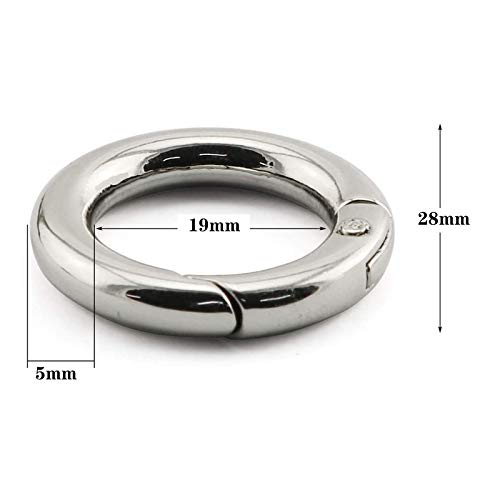 Still Awake 5 Pcs Spring Clip Round Carabiner Buckle, Diameter O Ring Snap Clip Trigger Spring Keyring Buckle,Hooks Clip DIY Accessories - color: Silver, size: 1/2inch