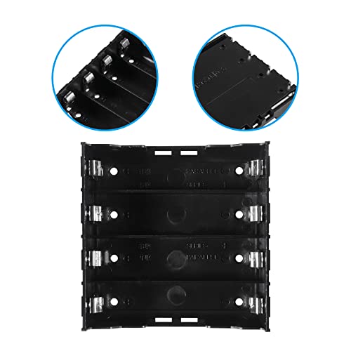 6pcs 18650 Battery Case Holder 4 Slots X 3.7V 18650 Battery Storage Box, in Parallel Black Plastic Batteries Clip Box with Pin for DIY Parallel or Series Circuit PCB Projects - color: 6pcs 18650 Battery Case Holder 4 Slots