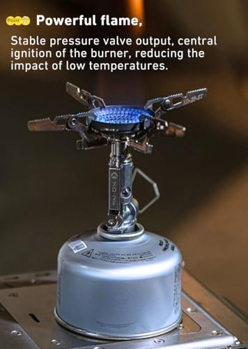 CAMPINGMOON Canister Top Stove Kettle Kit w/igniter w/Gas Fuel Can Stabilizer XD-2F/Z41/SW-1