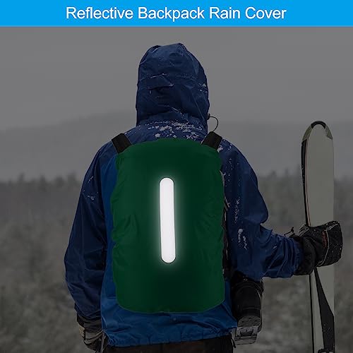 PATIKIL Waterproof Backpack Rain Cover, Non-Slip Backpack Cover with Vertical Reflective Strap Stay Dry for Hiking, Camping, Hunting - color: Dark Green, size: X-Small