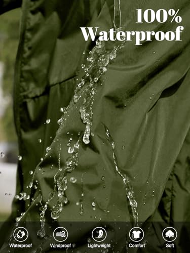 CRIPOM Light Weight Rain Jacket Women Waterproof Windbreaker Travel Rain Coats for Women Packable S-XXL - color: Army Green, size: Large