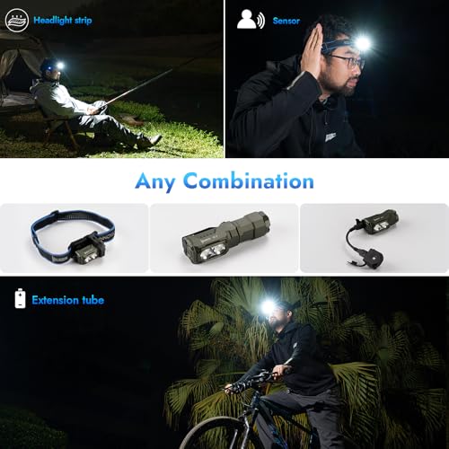 WUBEN E7 1800 Lm Hight Lumen Mini Flashlight with Magnet | Super Bright 6 Modes EDC Flashlight, IP68 Pocket Flashlight for Headlamp Use, Rescue, Camping、Hiking、Car repair etc - color: Army Green LBG