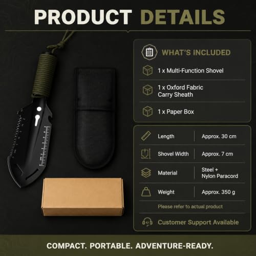 Camping Shovel 1PC - Portable Folding Survival Spade with Nylon Handle, Multi-Purpose Digging Tool for Gardening, Hiking, Travel, Car Emergency, Compact Outdoor Gear with Carrying Bag (Black,1) - color: Black