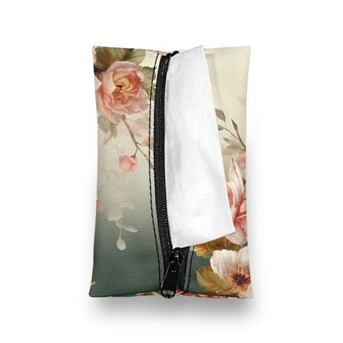 Flashideas Hummingbird Reusable Tissue Holder - Retro Rectangular Fabric Purse Zipper Enclosed Tissue Holder for Purse, Travel, Car, Office, Home - color: Hummingbird