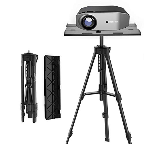 Vamvo Projector Mount, Portable Adjustable Projector Stand, Aluminum Tripod Mounts, Floor Stands Holder, Laptop Mounts, DJ Equipment Holder Mount, Suitable for Home Theater or Stage (Black)