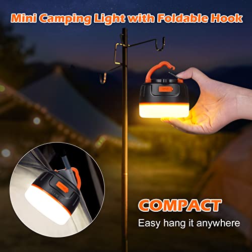 Sinvitron LED Camping Lantern Rechargeable with Remote Control - 1000LM 150H Runtime Tent Light, 5200mAh Water-Resistant Emergency Light for Hurricane Power Outages, Hiking Home - style: 1Pack Black&Org