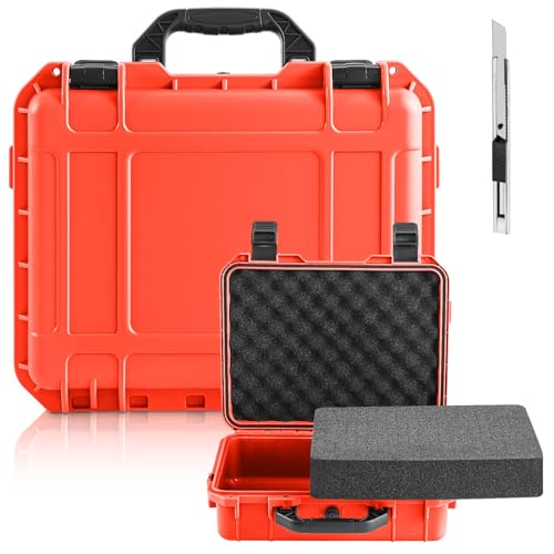 Relaxweex 8.5 x 6.5 x 3.7 Inch Hard Case, Grid Shell, Reddish Orange - color: Reddish Orange, size: 8.5 x 6.5 x 3.7 Inch, style: Grid Shell