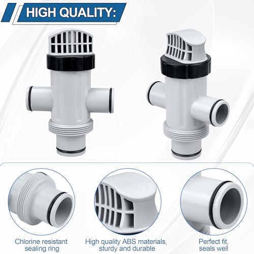 Above Ground Plunger Valves with Pool Hose Adapter B for Intex Above Ground Pool & Pump, Pool Parts and Accessories On/Off Plunger Valve Replacement & 25009 Hose Conversion Adapter 1 1/4 to 1 1/2