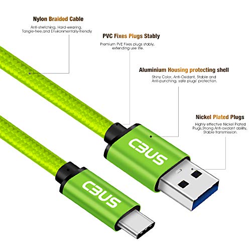 3ft USB A to USB C Cable Fast Charging Braided for Samsung Galaxy S26/S25/S24 Ultra/Plus/FE, A56 5G, A36 5G, A26 5G, A17 5G, A16 5G, Moto G Power/Stylus/Play, TCL 50/40, Pixel (Green) - color: Green, size: 3 Feet