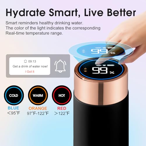 VSITOO S1 Lite Mini 8.5oz Insulated Self-Cleaning Water Bottle for Purse - color: Black, size: 8.5 Ounces
