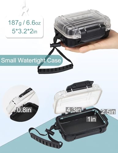 Avlcoaky Small Waterproof Box Small Waterproof Case Watertight Container Mini Dry Box Waterproof Case Watertight Key Pouch Holder for Snorkeling Kayaking Boating